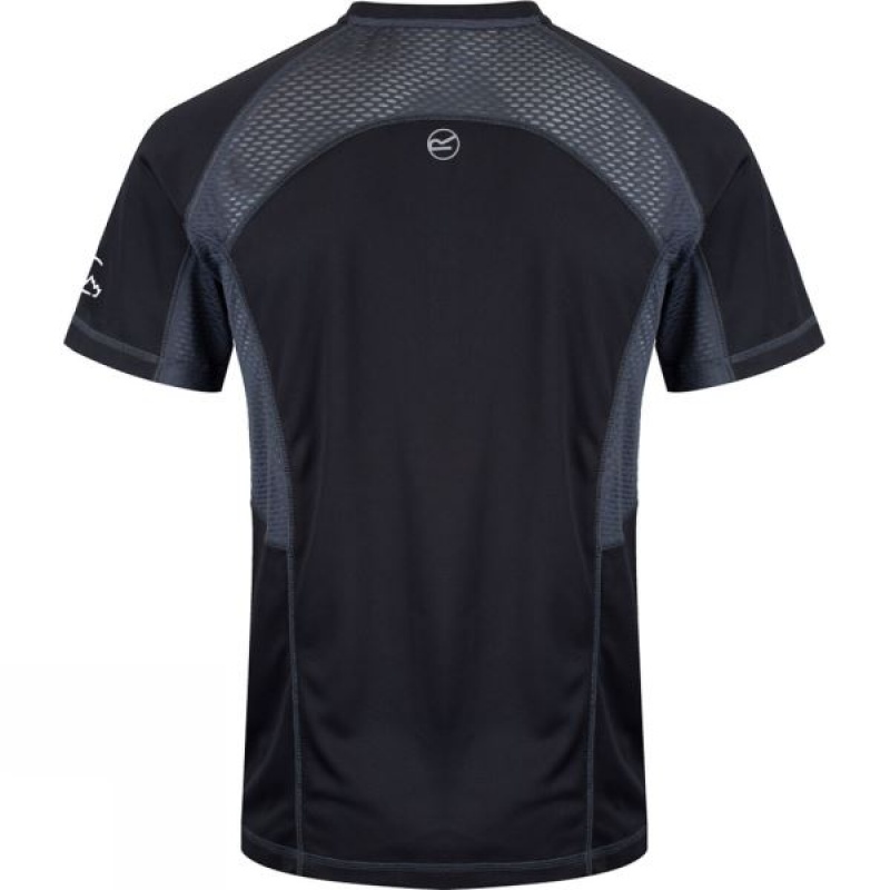 Men's Regatta Breakbar III T Shirts Black / Grey India | TI38-751