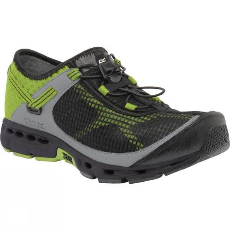 Men\'s Regatta Hydra-Pro Approach Shoes Dark Grey / Green India | SO97-374