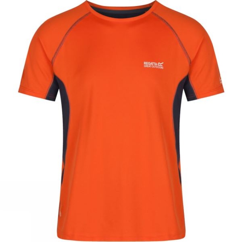 Men\'s Regatta Virda T Shirts Orange / Grey India | MC64-735