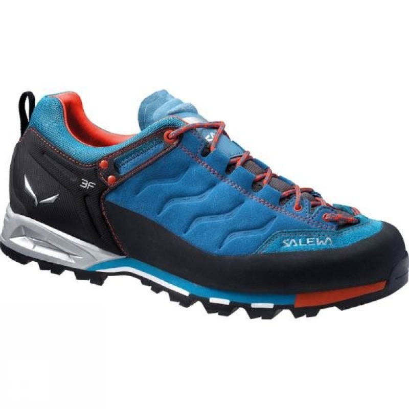 Men\'s Salewa Mountain Trainer Approach Shoes Blue / Black India | DT61-621