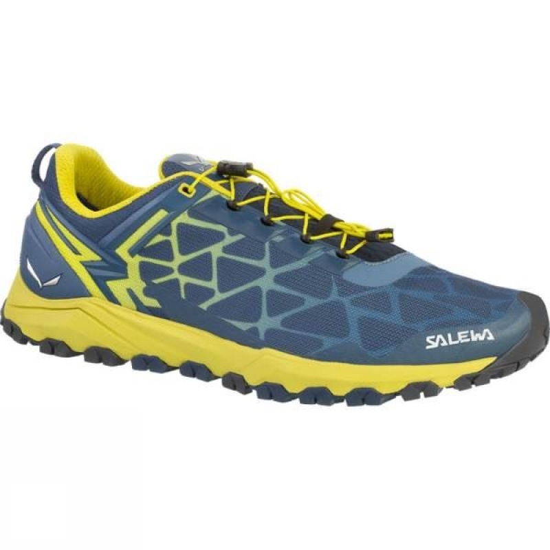 Men\'s Salewa Multi Track Approach Shoes Blue / Green India | JT38-401