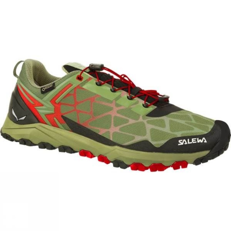 Men\'s Salewa Multi Track GTX Approach Shoes Green India | OR29-840