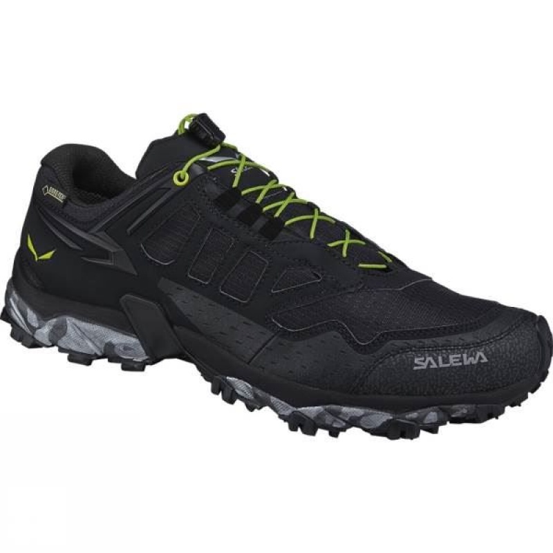 Men\'s Salewa Ultra Train GTX Approach Shoes Black India | CD71-901