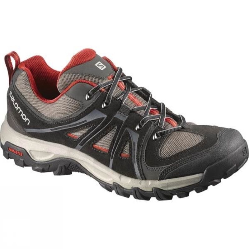 Men\'s Salomon Evasion Aero Approach Shoes Grey / Orange India | AQ62-575