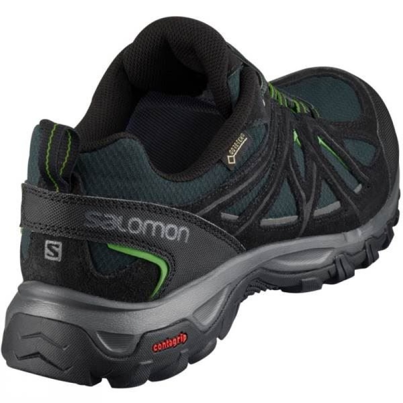 Men's Salomon Evasion II GTX Approach Shoes Black / Green India | OI09-968