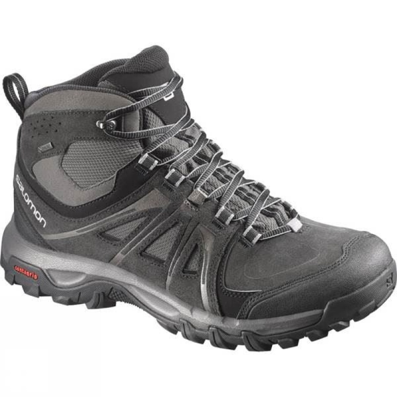 Men\'s Salomon Evasion Mid GTX Walking Boots Dark Grey India | HI30-713