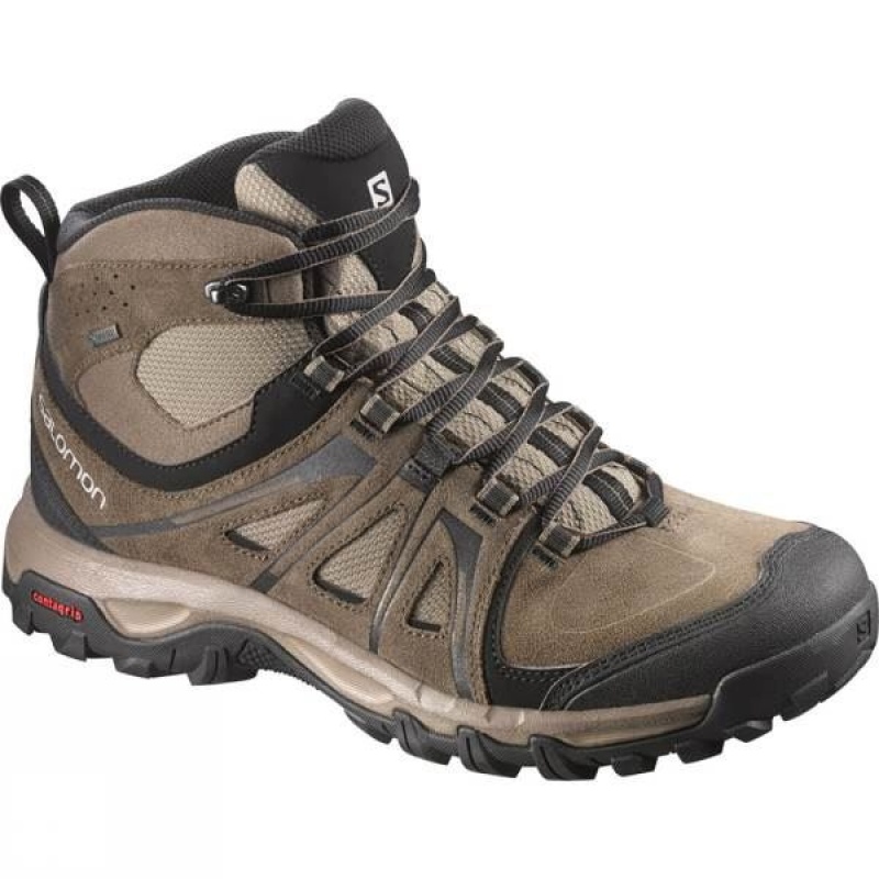 Men\'s Salomon Evasion Mid GTX Walking Boots Brown India | KU28-308