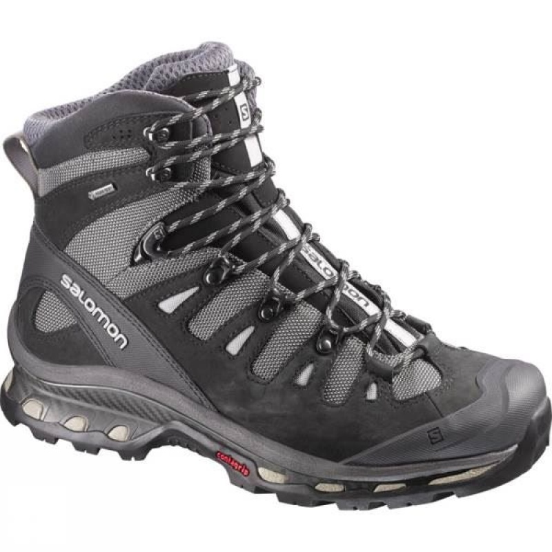 Men's Salomon Quest 4D 2 GTX Walking Boots Green / Dark Grey India | FL83-955