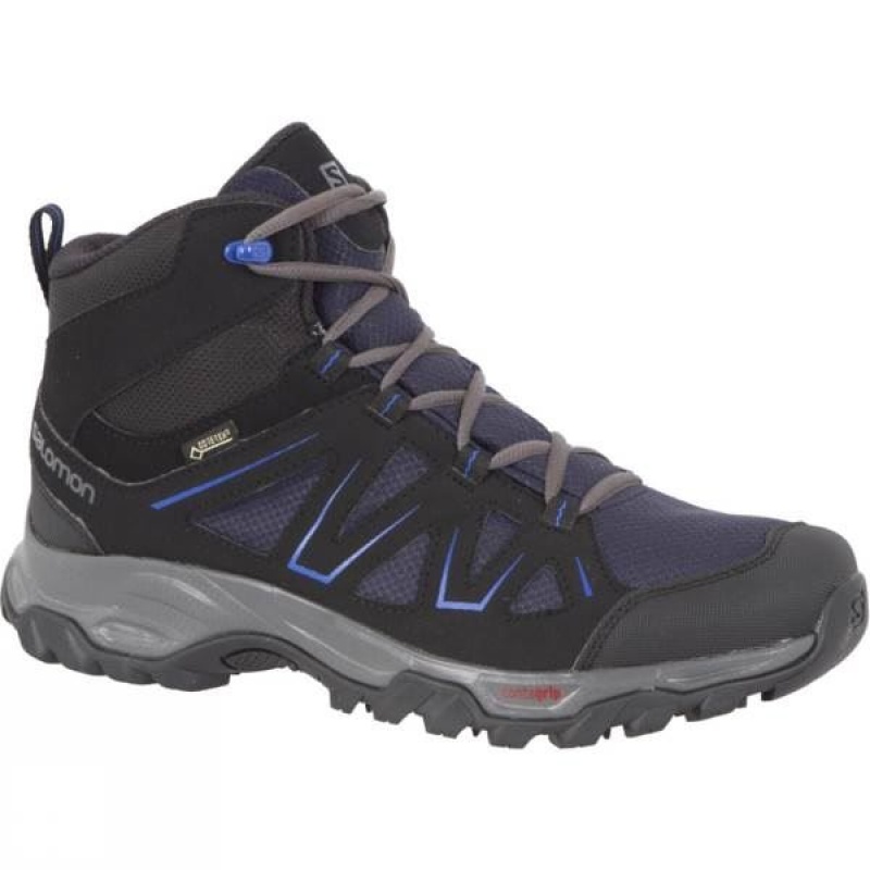 Men's Salomon Tibai Mid Walking Boots Dark Grey / Purple India | OT30-933