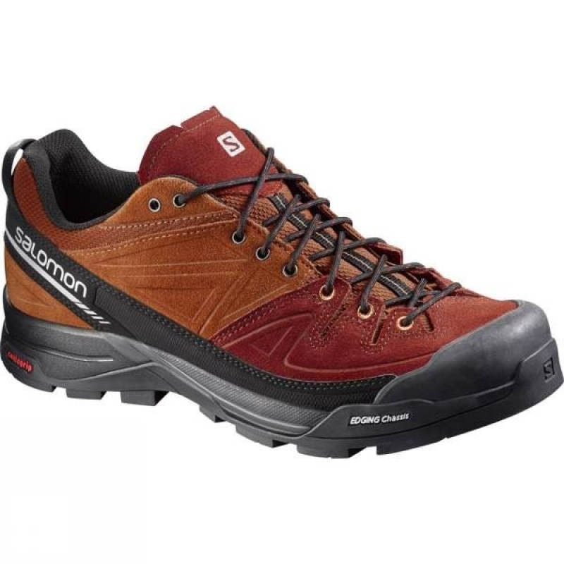 Men\'s Salomon X Alp LTR Approach Shoes Brown / Grey India | EW66-504