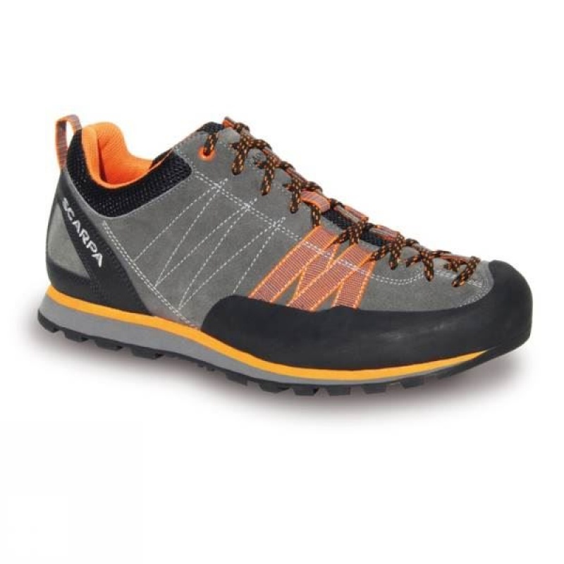 Men\'s Scarpa Crux Approach Shoes Grey / Orange India | YP57-659