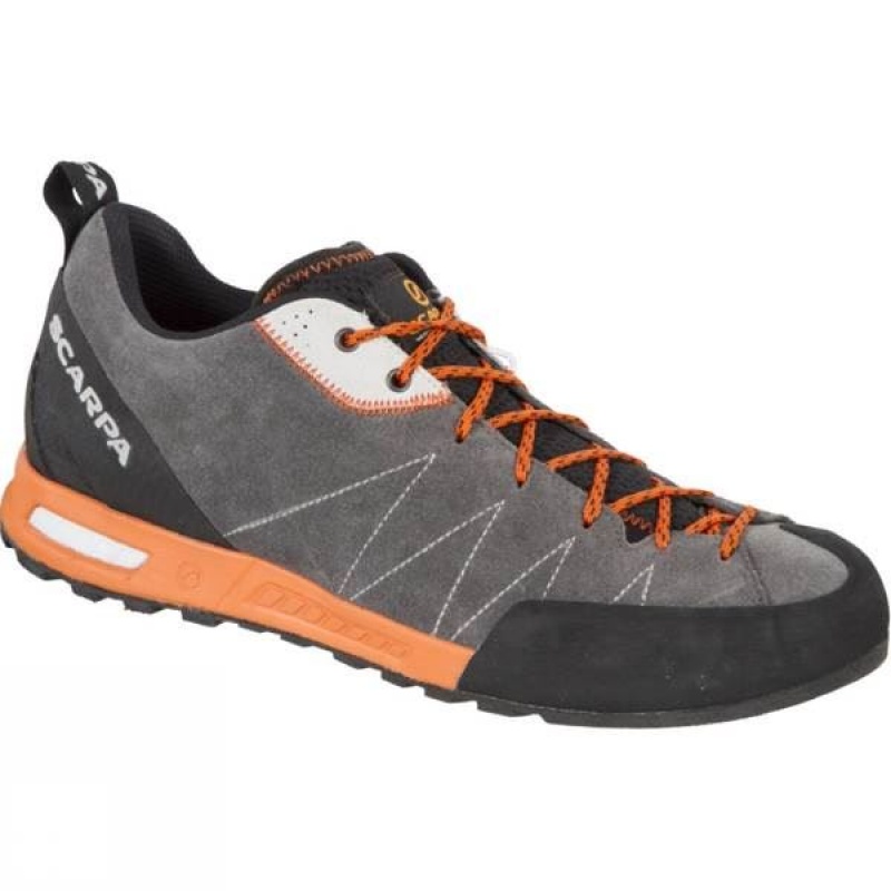 Men\'s Scarpa Gecko Approach Shoes Grey / Orange India | WR29-389