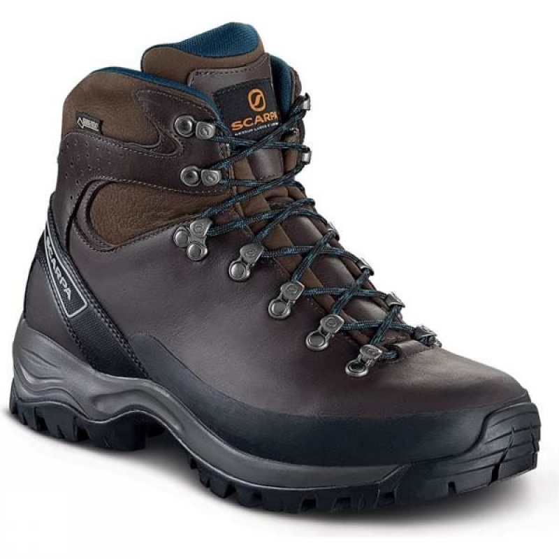 Men\'s Scarpa Kailash Pro GTX Walking Boots Brown / Blue India | XN52-910