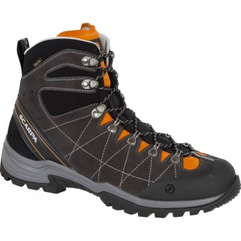 Men\'s Scarpa R-Evo GTX Walking Boots Dark Grey / Orange India | LW56-555