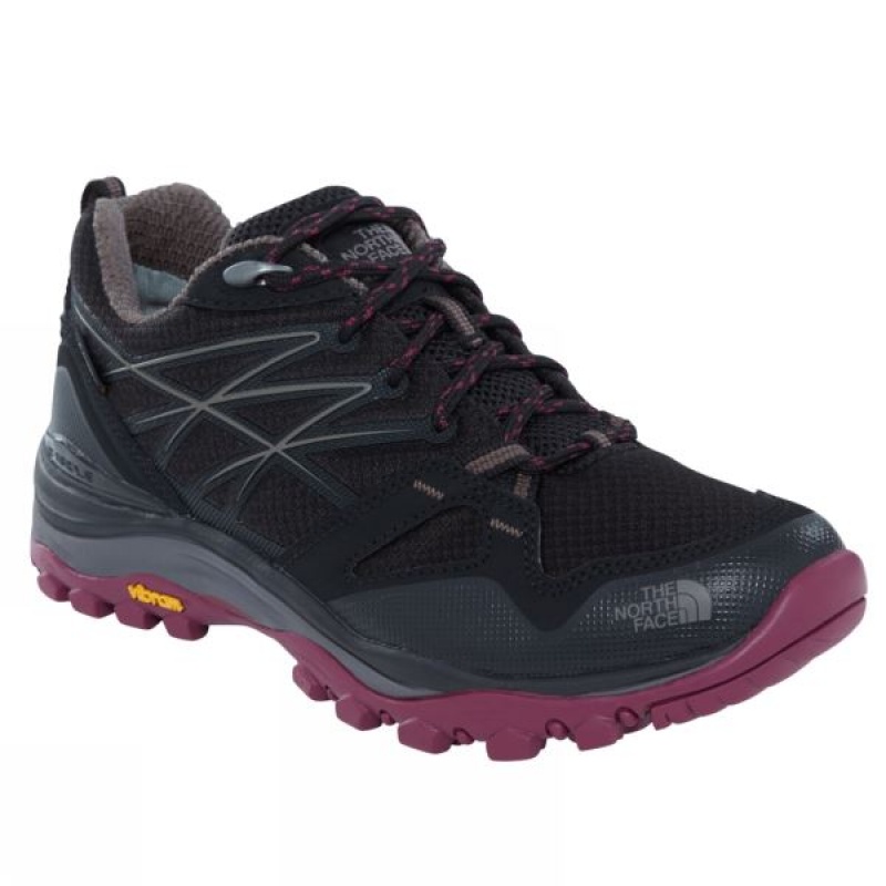 Men's The North Face Hedgehog Fastpack GTX Approach Shoes Black / Purple India | UC73-274