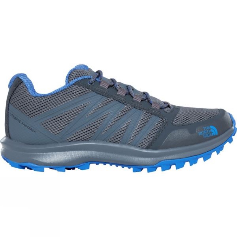 Men's The North Face Litewave Fastpack Approach Shoes Grey / Blue India | ZS88-491