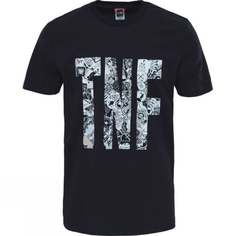 Men\'s The North Face TNF T Shirts Black India | CA05-945