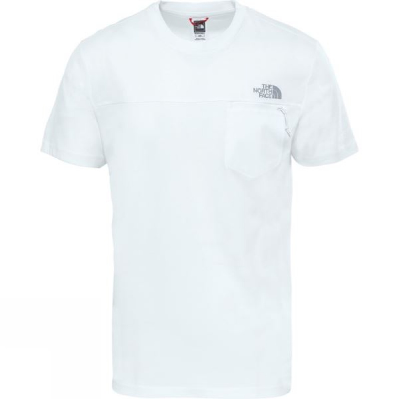 Men\'s The North Face Z-Pocket T Shirts White India | PX52-586