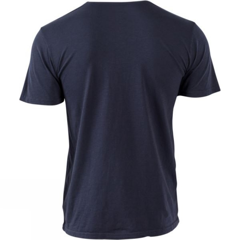 Men's United By Blue Bridge Mountain T Shirts Navy India | EB33-151