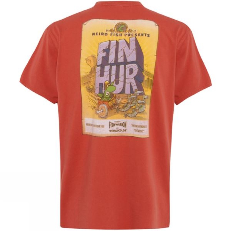 Men's Weird Fish Fin Hur T Shirts Orange India | MX18-044